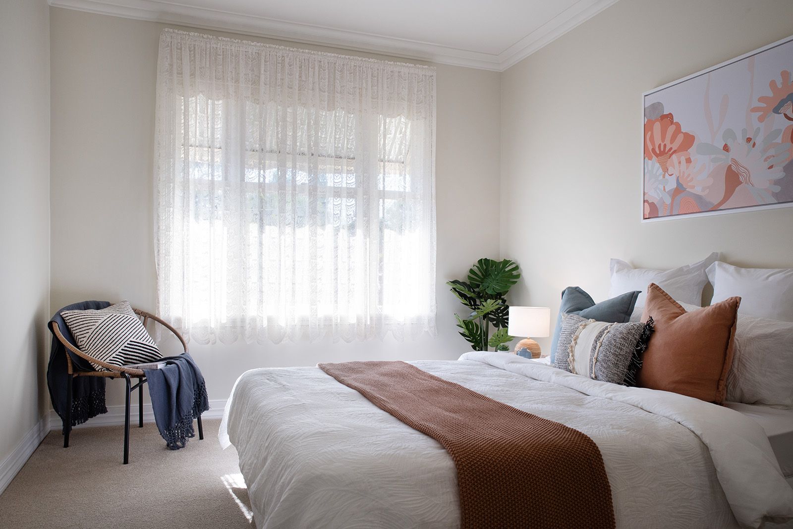 Bedroom with soft natural tones